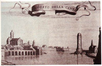 The old harbour during the Venetian era.