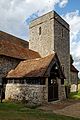 Church of St Peter and St Paul Upper Hardres Kent England - porch and tower from southwest.jpg