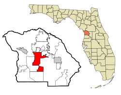 Citrus County Florida Incorporated and Unincorporated areas Lecanto Highlighted.svg