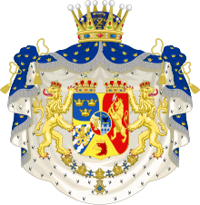 Coat of arms of Crown prince Charles of Sweden and Norway 1844-1859.svg