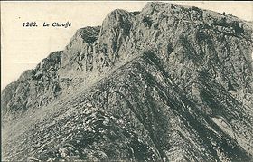 Gammelt postkort av Mont Chauffé.