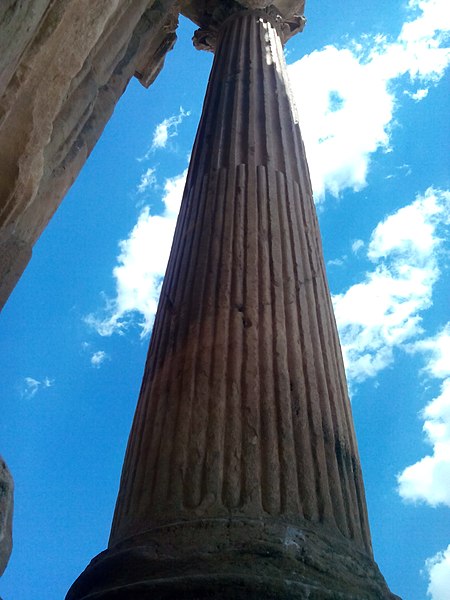 File:Colonne sur l'arc de Trajon (Timgad) 5.jpg