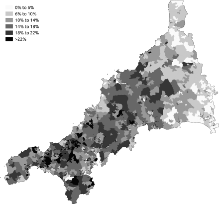 The percentage of respondents who gave "Cornish" as an answer to the National Identity question in the 2011 census