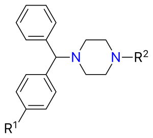 Cyclizine derivatives backbone.svg