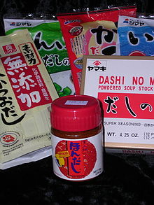 Some common brands of packaged instant dashi