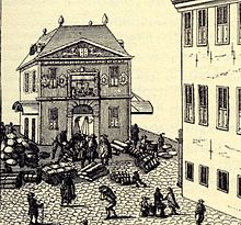 De Waag in Gouda in 1712 door Arent Lepelaer