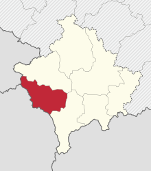 Location of the district in Kosovo (clickable map)