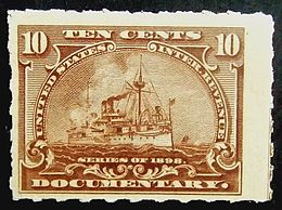 Documentary tax stamp,
battleship, 10c 1898 issue.jpg Documentary22 battleship brown 10c 1898 issue.jpg