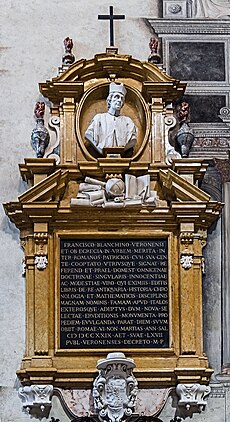 Duomo (Verona) - Interior - Nave left part - Monument to Francisco Bianchini.jpg