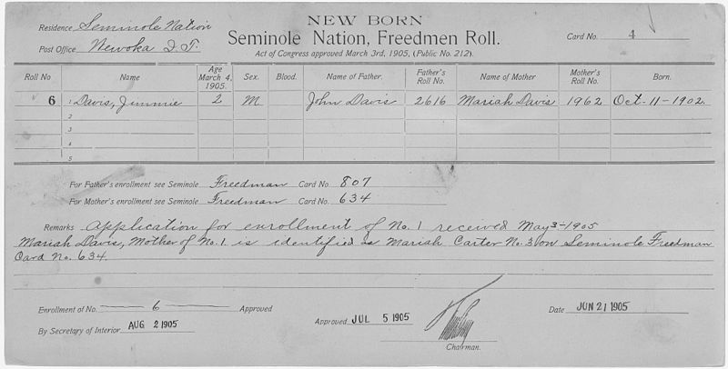 File:Enrollment for Seminole Census Card 4 - NARA - 267578.jpg