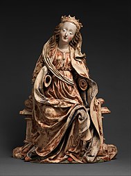Gothic - Enthroned Virgin, c. 1490-1500, limewood with gesso, paint and gilding, Metropolitan Museum of Art
