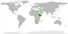 Location map for Ethiopia and Namibia.