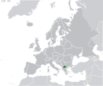 Map showing North Macedonia in Europe