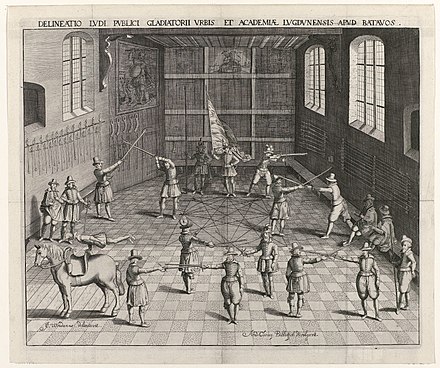 Fencing School at Leiden University, Netherlands 1610