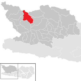Poloha obce Flattach v okrese Spittal an der Drau (klikacia mapa)