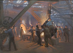 From Fra Burmeister og Wain's Iron Foundry, by Peder Severin Kroyer, 1885 Fra Burmeister og Wains jernstoberi.jpg