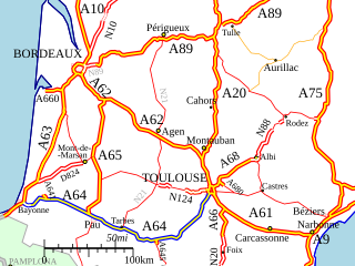 <span class="mw-page-title-main">A64 autoroute</span> Road in France