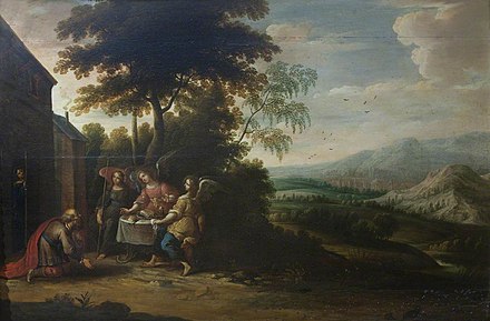 Abraham and Sarah visited by Three Angels, painted between 1581 and 1642 CE. According to the Talmud, both Abraham and Sarah were born tumtum.[1]