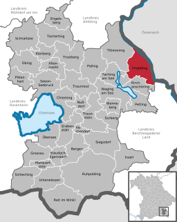 Läget för Fridolfing i Landkreis Traunstein