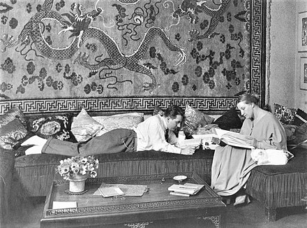 Lang and Harbou in their Berlin apartment in 1923 or 1924, about the time they were working on the scenario for Metropolis
