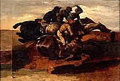 Géricault - Fire jockeyer på heste lanceret i fuld hastighed, Inv. 80.jpg