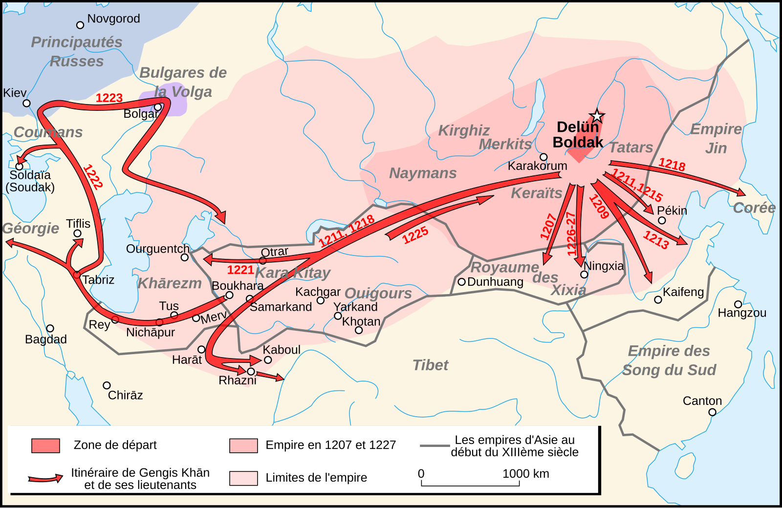 Походы великого хана. Поход Чингисхана на Китай карта. Завоевательные походы Чингисхана карта. Карта завоевания монголов 13 век. Походы хана Батыя и Чингисхана.