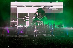 Gorillaz was nominated for four Brit Awards, including Best British Group, Best British Album and British Breakthrough Act. Gorillaz at Oslo Spektrum.jpg