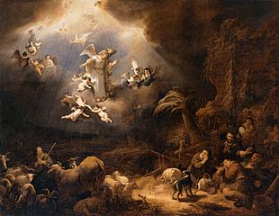 Les Anges annonçant aux bergers la naissance du Christ