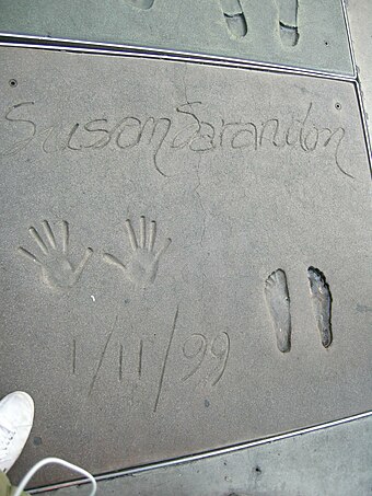 Sarandon's hand and footprints at Grauman's Chinese Theatre