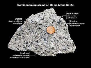 <span class="mw-page-title-main">Half Dome Granodiorite</span> Half Dome Granodiorite is granodiorite (see also granite) found in Yosemite National Park