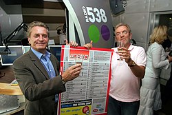 Hans Breukhoven and Lex Harding celebrating a printed edition of the Dutch Top 40 in 2005 Hans Breukhoven & Lex Harding.jpg