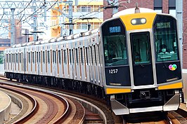 Hanshin Namba-lijn op de kaart