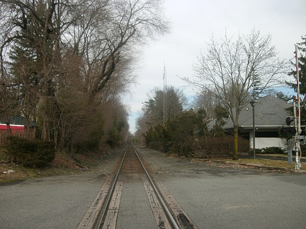 The former Harrington Park station on the New York Central Railroad's West Shore Railroad, now occupied by CSX