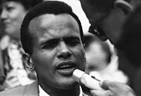 Harry Belafonte speaking at the 1963 Civil Rights March on Washington, D.C