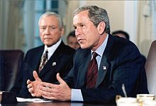 Hatch visits at the White House with President George W. Bush following the September 11 attacks.