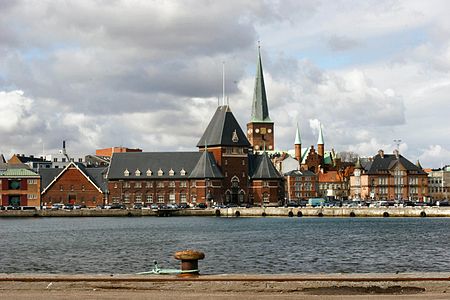 Aarhus seen from "Dokken" over the habour