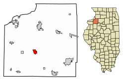 Location of Cambridge in Henry County, Illinois.
