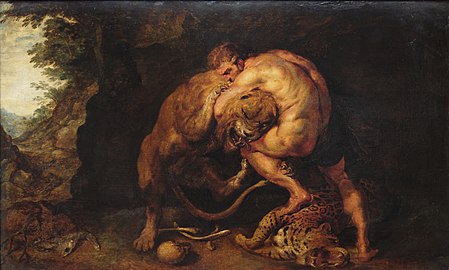 Le combat d'Hercule avec le lion de Némée, Pierre Paul Rubens (début XVIIe siècle