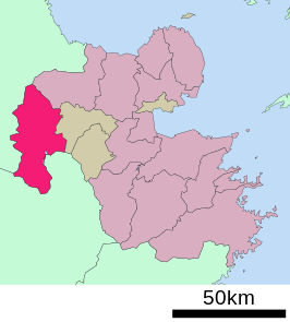 Situering van Hita in de prefectuur Ōita