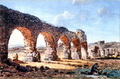 Un'altra gouache del pittore francese, rappresentante un tratto dell'acquedotto su arcate, forse nei pressi di contrada Scalilli a Paternò.