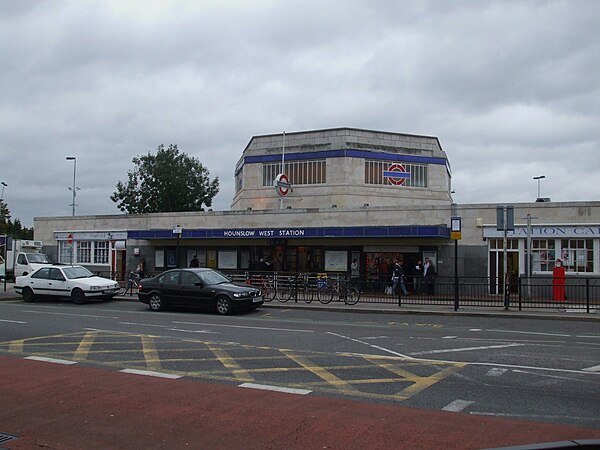 The current Hounslow West station building, which was retained when the platforms were resited underground.