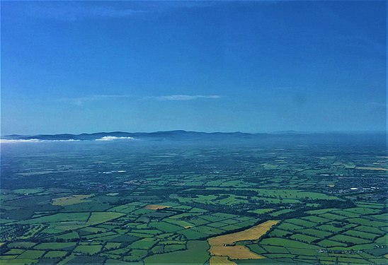 Ireland, viewed from the window of an airplane while approaching Dublin Airport.