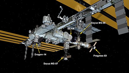 Configuración de la ISS después del acoplamiento.