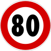 Italian traffic signs - limite di velocità 80.svg