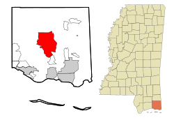 Vị trí trong Quận Jackson, Mississippi