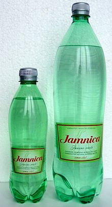 Jamnica 1.5 and 0.5 litre PET bottles. Jamnica liter halbliter flasche.jpg