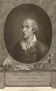 Jean-Marie Roland ministre de l'Intérieur (gravure originale, 1792)