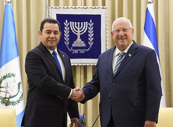 Morales with President of Israel Reuven Rivlin.