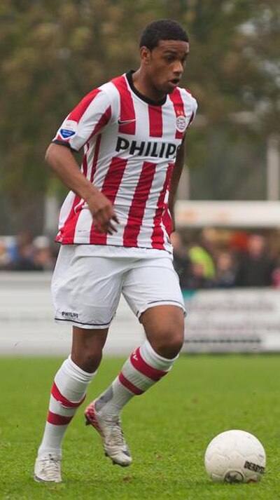 Locadia during his official debut match for PSV Eindhoven in a KNVB Cup match against VVSB on 21 September 2011.