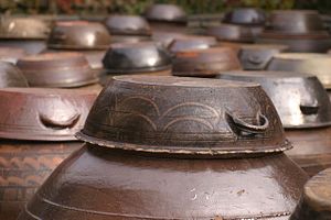 Traditional kimchi fermentation jars